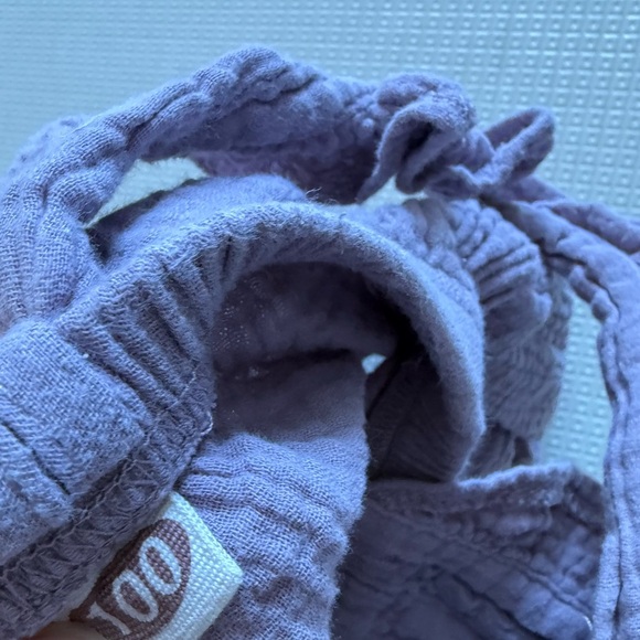 Boutique|Baby girl pastel lavender Ruffled Romper,gauze cotton•Boho beachy style - Picture 5 of 5